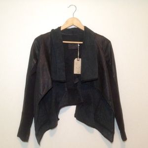 All Saints Brown Leather Datya Womens jacket- Size